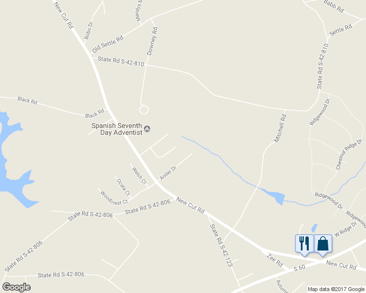 map of restaurants, bars, coffee shops, grocery stores, and more near 332 Corey Drive in Inman