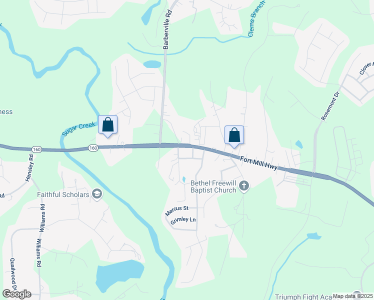 map of restaurants, bars, coffee shops, grocery stores, and more near 1005 Fort Mill Highway in Fort Mill