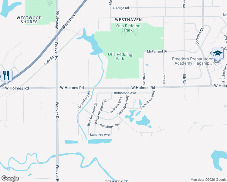 map of restaurants, bars, coffee shops, grocery stores, and more near 717 Birthstone Avenue in Memphis