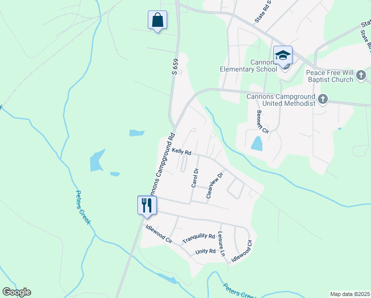 map of restaurants, bars, coffee shops, grocery stores, and more near 151 Kelly Road in Spartanburg