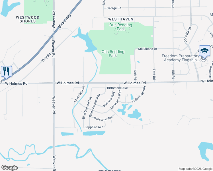 map of restaurants, bars, coffee shops, grocery stores, and more near 717 Birthstone Avenue in Memphis