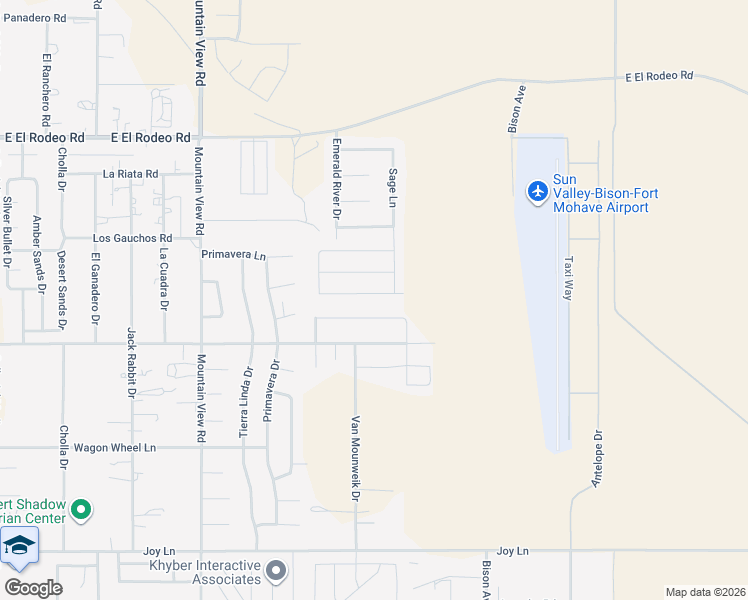 map of restaurants, bars, coffee shops, grocery stores, and more near 2204 East Twins Drive in Fort Mohave