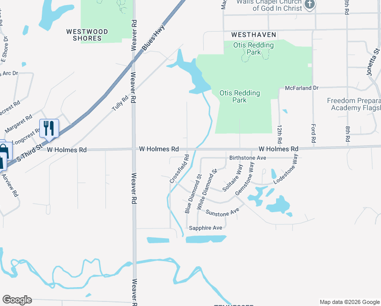 map of restaurants, bars, coffee shops, grocery stores, and more near 5222 Crossfield Road in Memphis