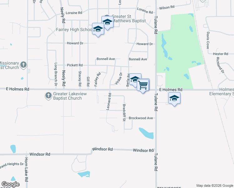 map of restaurants, bars, coffee shops, grocery stores, and more near 468 Bradwood Avenue in Memphis