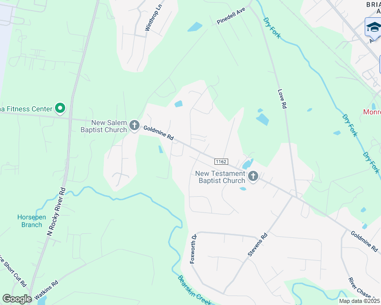 map of restaurants, bars, coffee shops, grocery stores, and more near 2810 Spring Breeze Way in Monroe