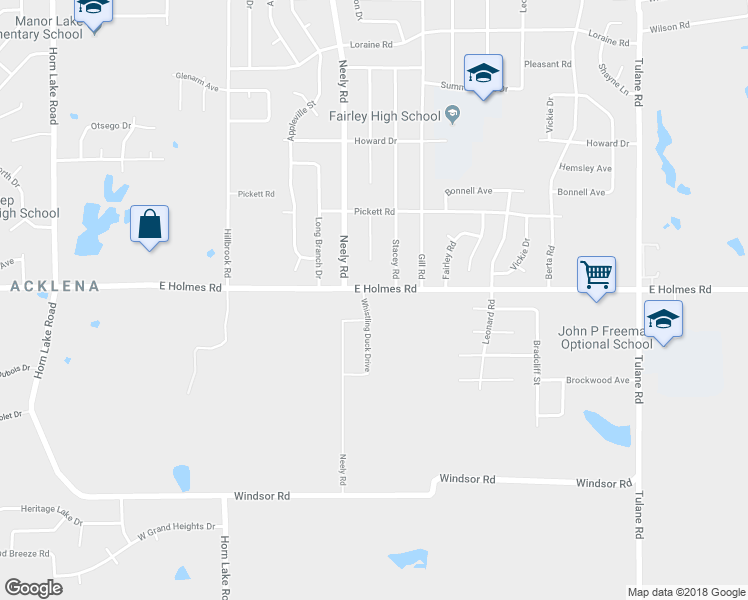 map of restaurants, bars, coffee shops, grocery stores, and more near 5248 Gray Duck Drive in Memphis