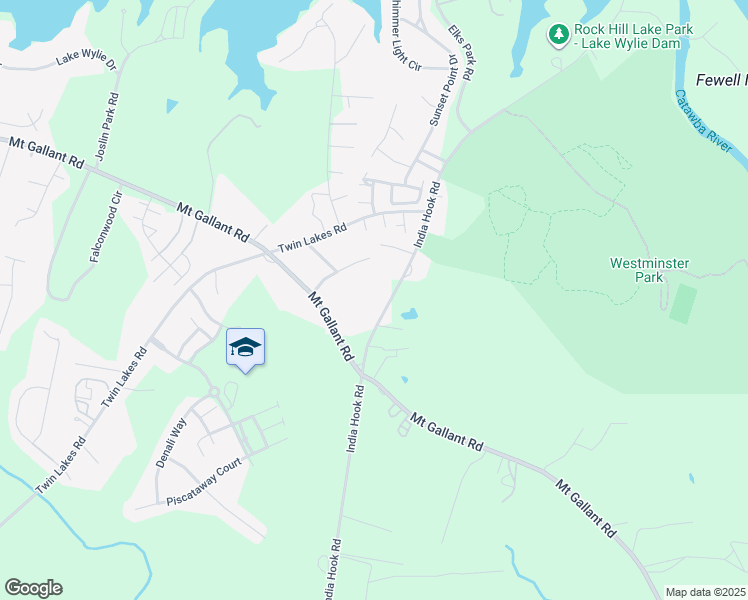 map of restaurants, bars, coffee shops, grocery stores, and more near 3559 India Hook Road in Rock Hill
