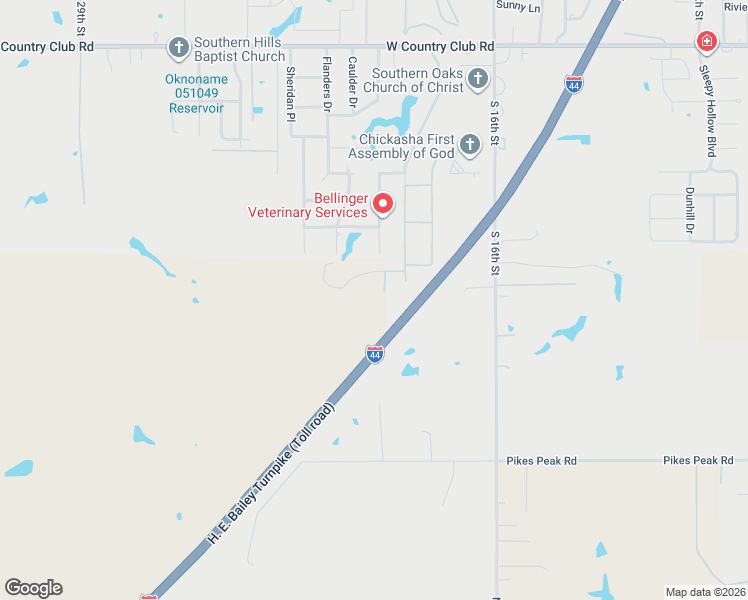 map of restaurants, bars, coffee shops, grocery stores, and more near in Chickasha