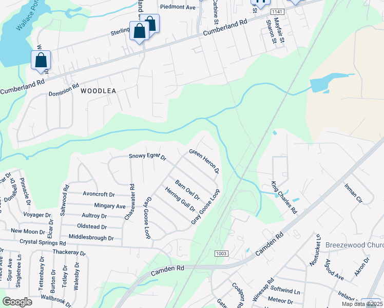 map of restaurants, bars, coffee shops, grocery stores, and more near 2620 Green Heron Drive in Fayetteville