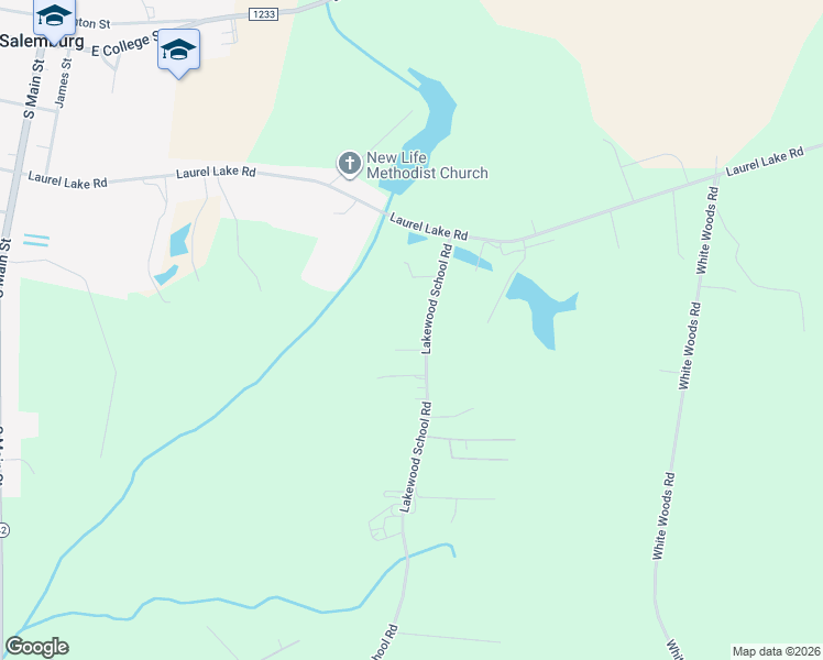 map of restaurants, bars, coffee shops, grocery stores, and more near 1701 Lakewood School Road in Salemburg