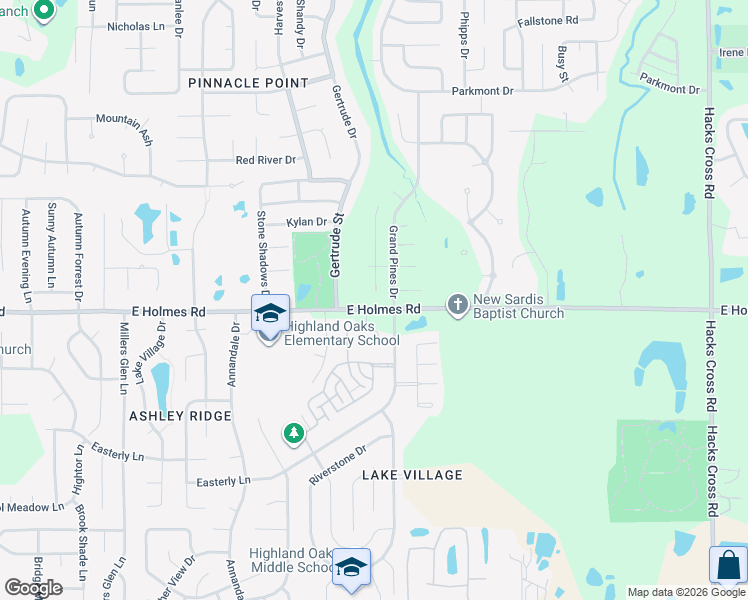map of restaurants, bars, coffee shops, grocery stores, and more near 5177 Grand Pines Drive in Memphis