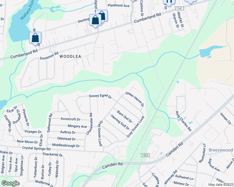 map of restaurants, bars, coffee shops, grocery stores, and more near 1313 Anhinga Court in Fayetteville