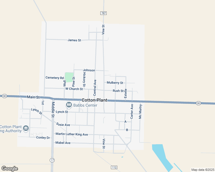 map of restaurants, bars, coffee shops, grocery stores, and more near 125 Vine Street in Cotton Plant