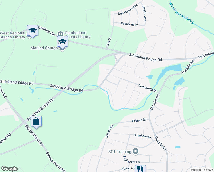 map of restaurants, bars, coffee shops, grocery stores, and more near 7320 Scenic View Drive in Fayetteville