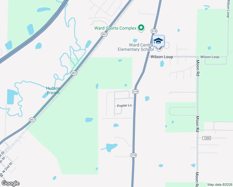 map of restaurants, bars, coffee shops, grocery stores, and more near 34 Cottonwood Lane in Ward