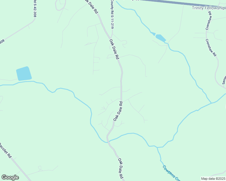 map of restaurants, bars, coffee shops, grocery stores, and more near 23 Oak Court in Cowpens