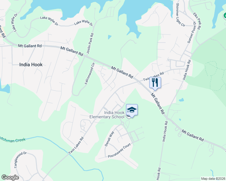 map of restaurants, bars, coffee shops, grocery stores, and more near 1300 Dan Drive in Rock Hill