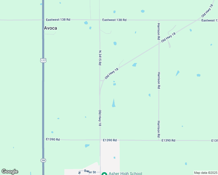 map of restaurants, bars, coffee shops, grocery stores, and more near 38685 Old Highway 18 in Asher