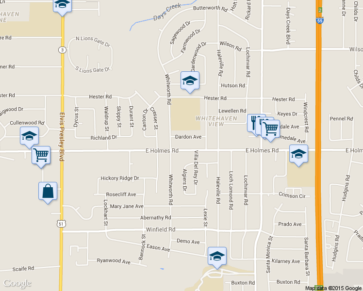 map of restaurants, bars, coffee shops, grocery stores, and more near 1472 East Holmes Road in Memphis