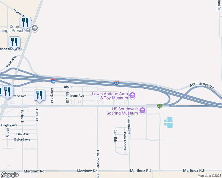 map of restaurants, bars, coffee shops, grocery stores, and more near 719 Dolores Street in Moriarty