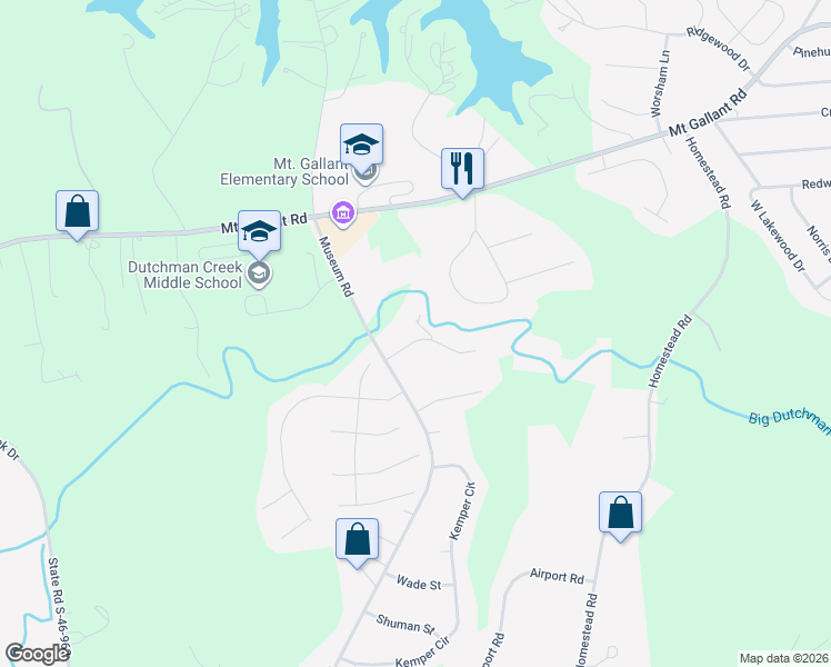 map of restaurants, bars, coffee shops, grocery stores, and more near 817 Creek Bluff Road in Rock Hill