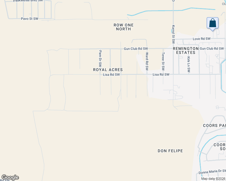 map of restaurants, bars, coffee shops, grocery stores, and more near 99999 Lisa Road Southwest in Albuquerque
