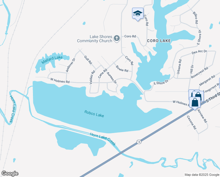 map of restaurants, bars, coffee shops, grocery stores, and more near 5182 Sea Shore Road in Memphis