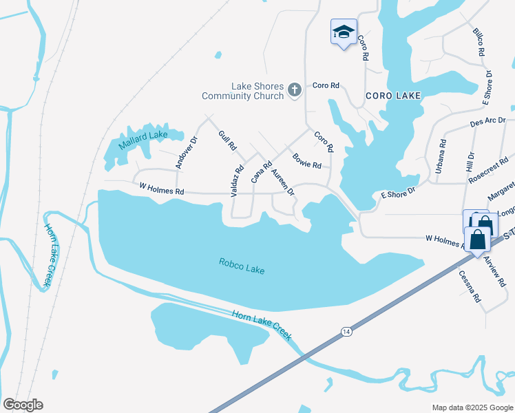 map of restaurants, bars, coffee shops, grocery stores, and more near 5174 Cana Road in Memphis
