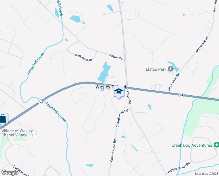 map of restaurants, bars, coffee shops, grocery stores, and more near in Wesley Chapel