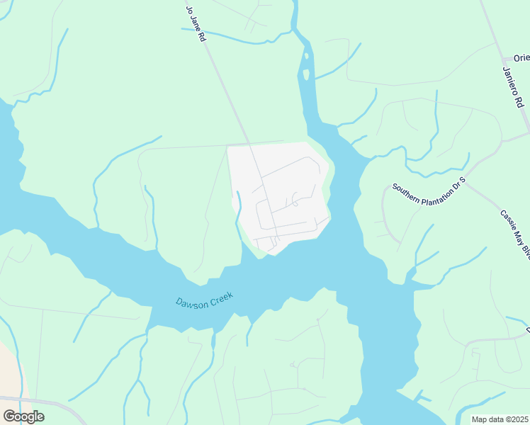 map of restaurants, bars, coffee shops, grocery stores, and more near 1144 Jo Jane Road in Oriental