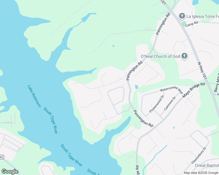 map of restaurants, bars, coffee shops, grocery stores, and more near 133 Country Mist Drive in Greer