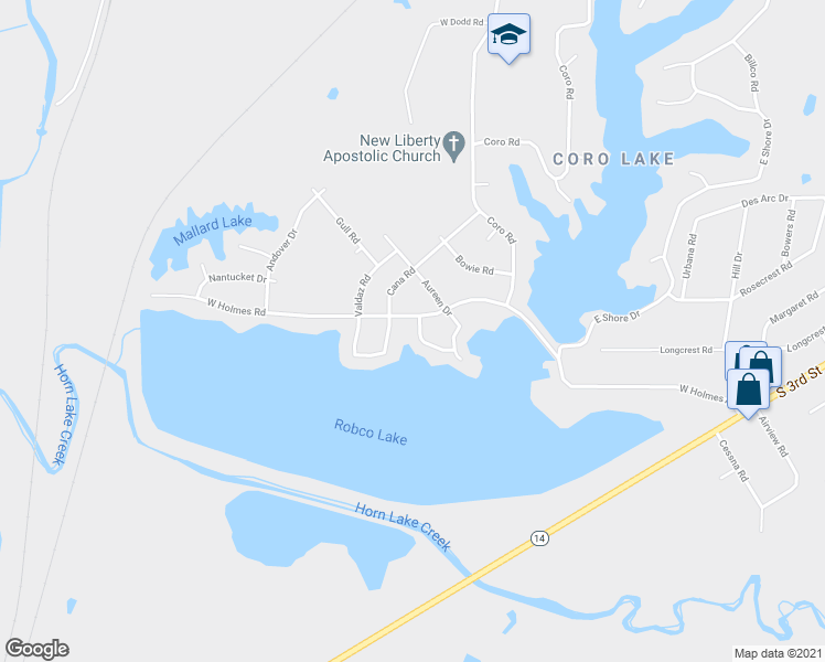 map of restaurants, bars, coffee shops, grocery stores, and more near 5174 Cana Road in Memphis