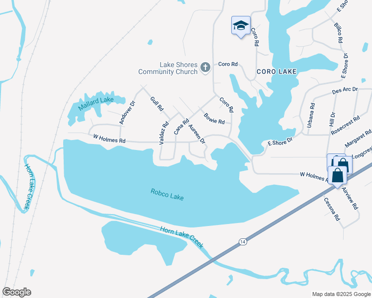 map of restaurants, bars, coffee shops, grocery stores, and more near 5165 Sea Shore Road in Memphis