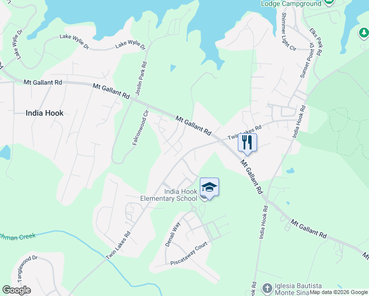 map of restaurants, bars, coffee shops, grocery stores, and more near 731 Sasha Court in Rock Hill