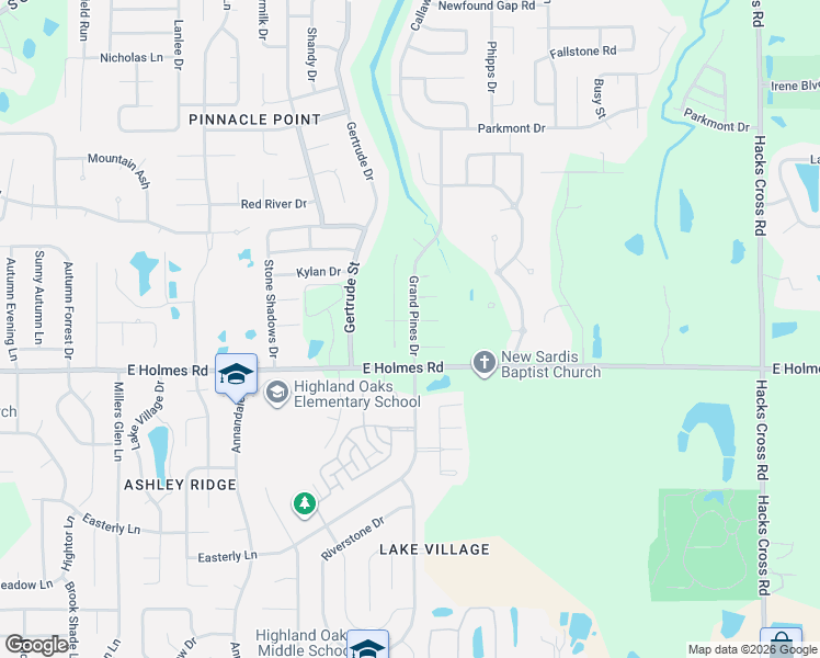 map of restaurants, bars, coffee shops, grocery stores, and more near 5177 Grand Pines Drive in Memphis