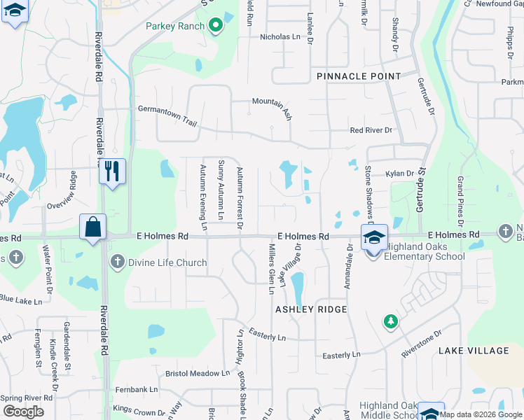 map of restaurants, bars, coffee shops, grocery stores, and more near 5179 Cotswold Lane in Memphis