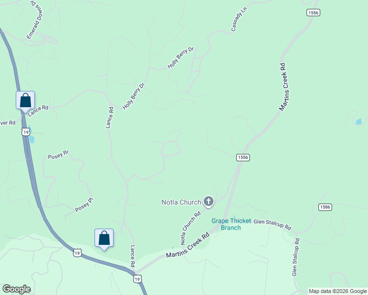map of restaurants, bars, coffee shops, grocery stores, and more near 471 Sugar Maple Road in Murphy