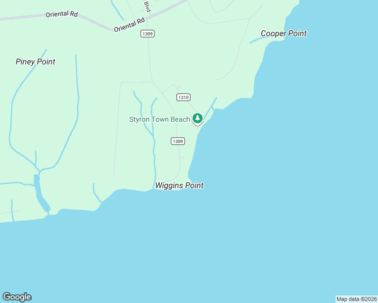map of restaurants, bars, coffee shops, grocery stores, and more near 291 Wiggins Point Road in Oriental