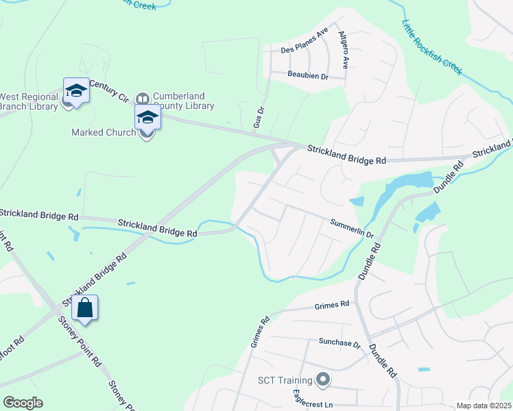map of restaurants, bars, coffee shops, grocery stores, and more near 7324 Weathergreen Drive in Fayetteville