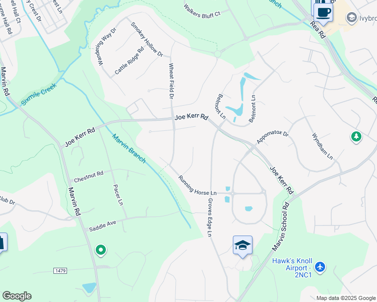 map of restaurants, bars, coffee shops, grocery stores, and more near 721 Wild Berry Court in Waxhaw