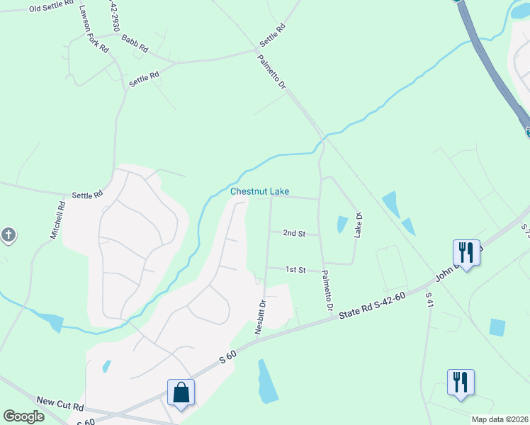 map of restaurants, bars, coffee shops, grocery stores, and more near 32 Nesbitt Drive in Inman
