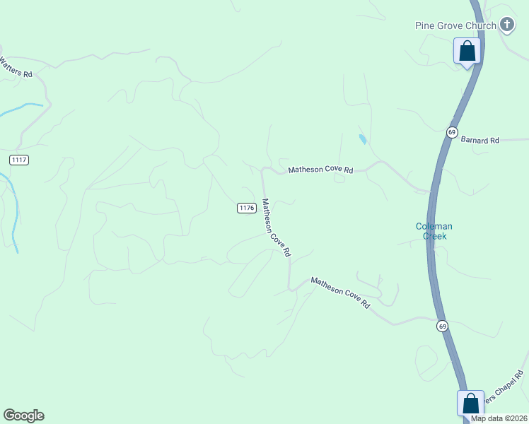 map of restaurants, bars, coffee shops, grocery stores, and more near 856-906 Matheson Cove Road in Hayesville