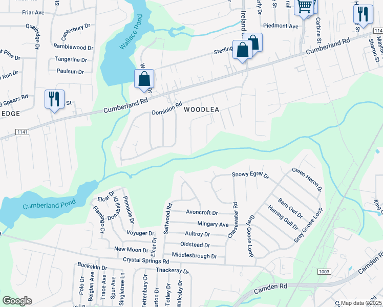 map of restaurants, bars, coffee shops, grocery stores, and more near 4799 Pine Springs Drive in Fayetteville