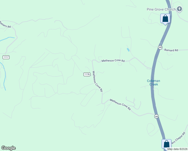 map of restaurants, bars, coffee shops, grocery stores, and more near 856-906 Matheson Cove Road in Hayesville