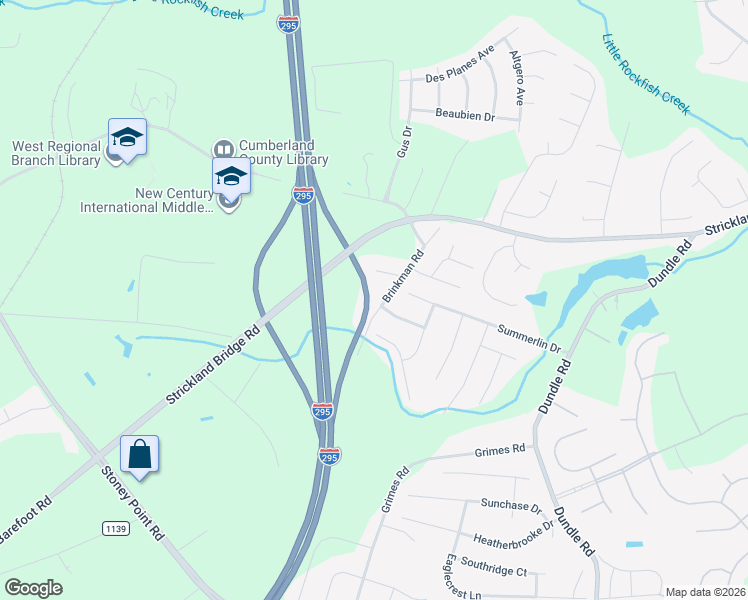 map of restaurants, bars, coffee shops, grocery stores, and more near 2972 Strickland Bridge Road in Fayetteville