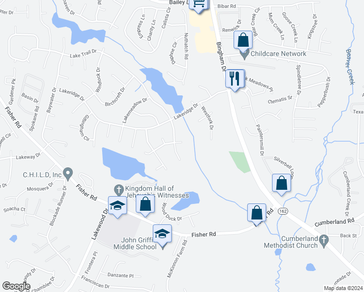 map of restaurants, bars, coffee shops, grocery stores, and more near 2005 Blackfriars Road in Fayetteville