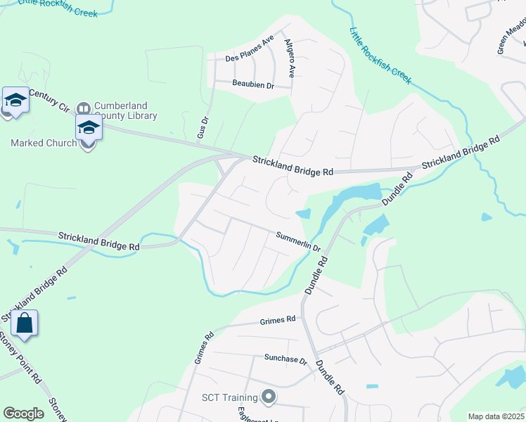 map of restaurants, bars, coffee shops, grocery stores, and more near 2912 Prioress Drive in Fayetteville