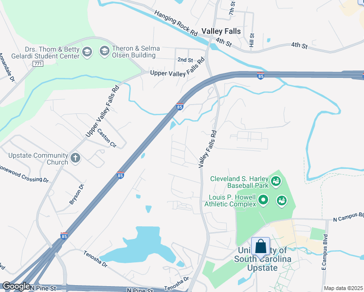 map of restaurants, bars, coffee shops, grocery stores, and more near 100 Daytona Drive in Spartanburg