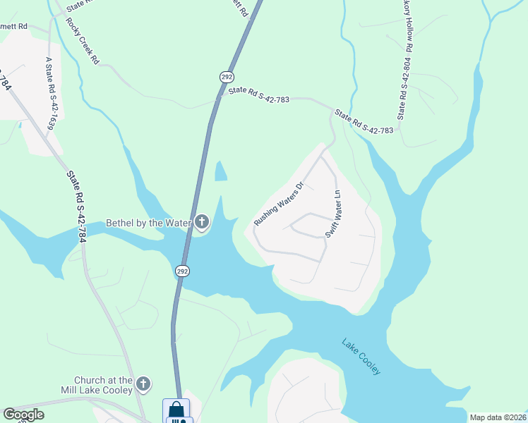 map of restaurants, bars, coffee shops, grocery stores, and more near 181 Rushing Waters Drive in Inman