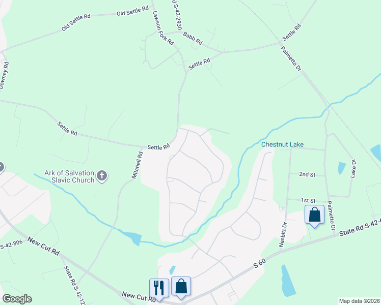 map of restaurants, bars, coffee shops, grocery stores, and more near 194 Ridgewood Drive in Inman